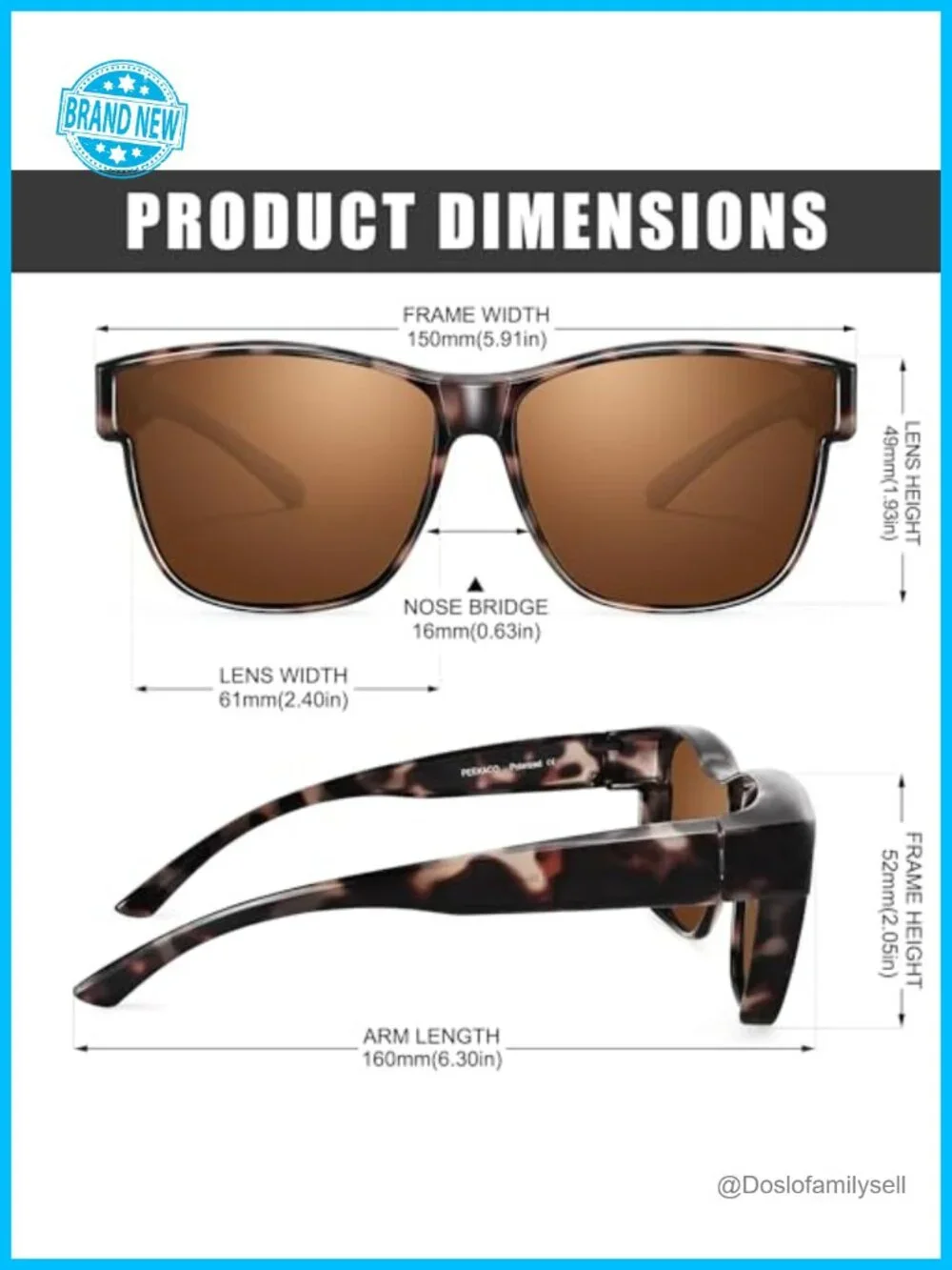 Polarized Sunglasses Fit Over Glasses UV400 TR90 Frame for Men Women